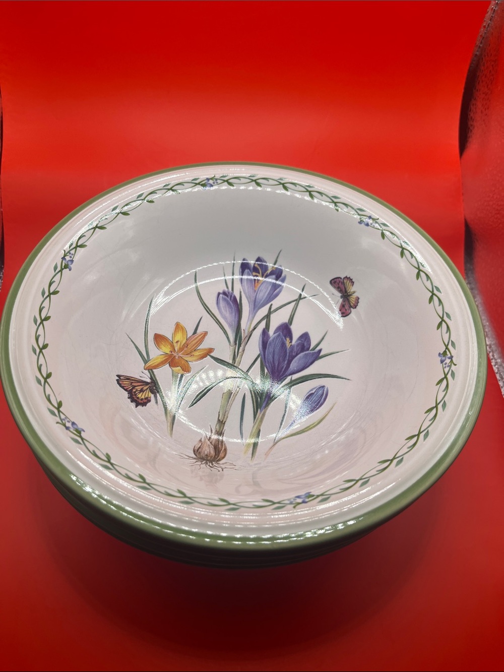 Set of 2- 8” Vintage Studio Nova Mikasa GARDEN BLOOM Ceramic Soup/Cereal Bowls